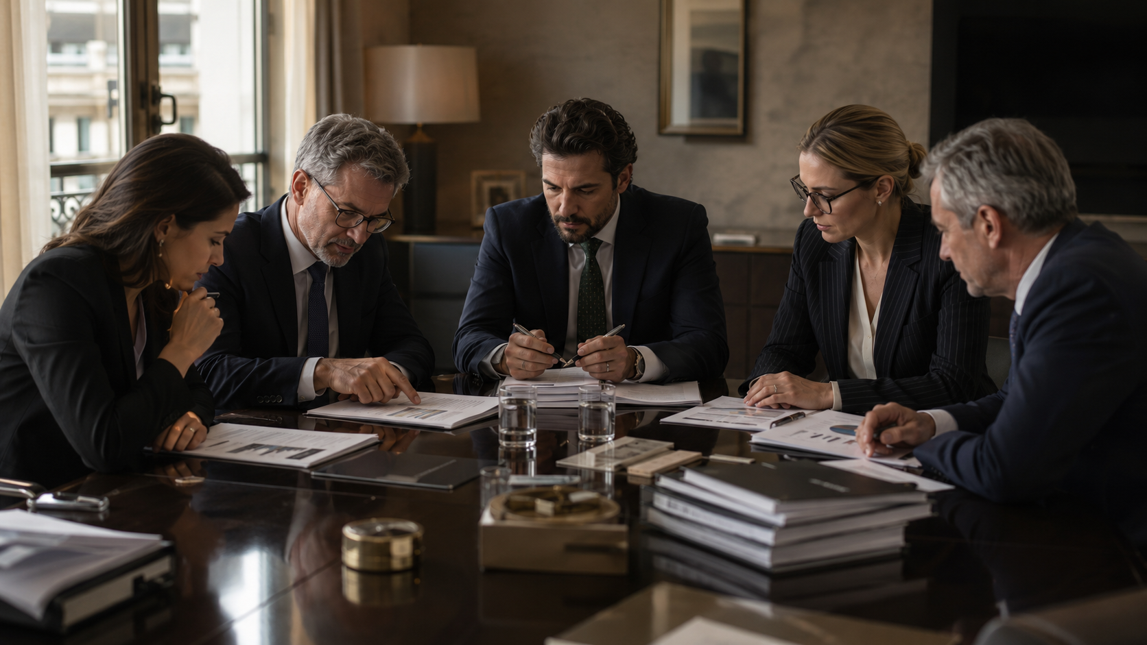 Professionisti in confronto su dossier e report, simbolo di collaborazioni strutturate.